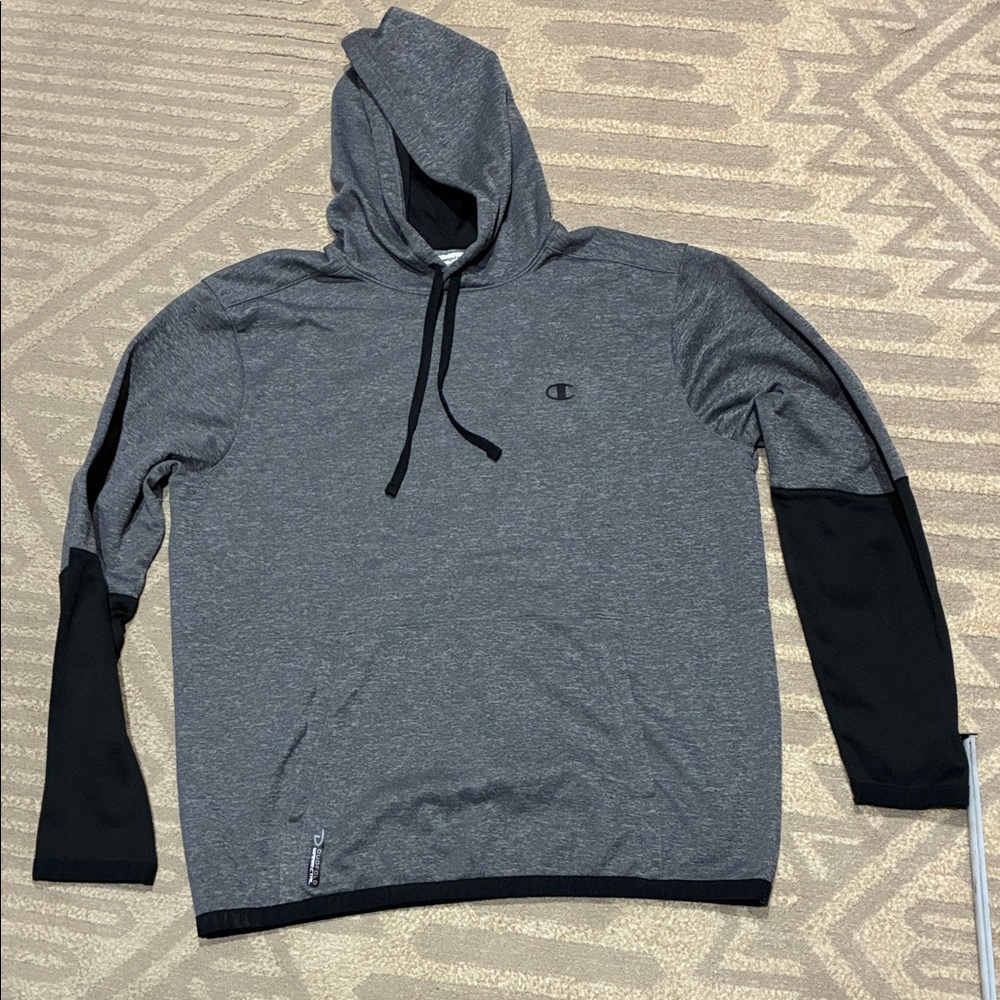 Champion Men's Two-Tone Gray and Black Hoodie
